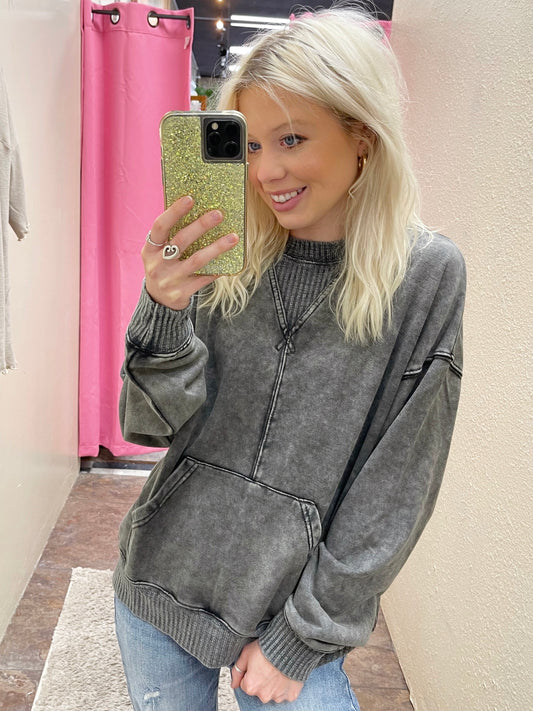 Washed Pullover Sweatshirt