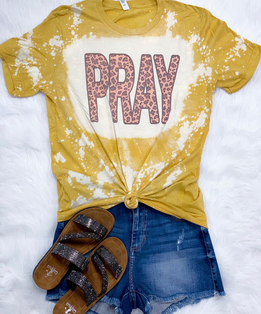 Mustard Bleach Pray Tee