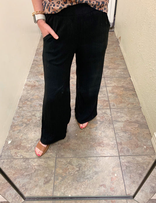 Black Ribbed Pants