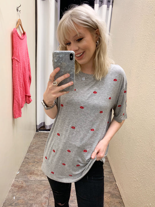Embroidered Lip Top