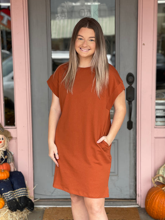 Rust T-Shirt Dress
