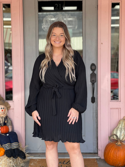 Black Pleated Dress