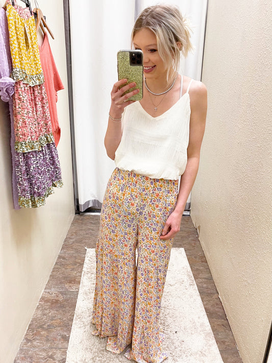 Floral Flared Palazzo Pants