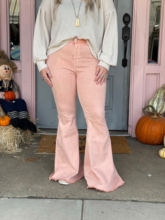 Blush Bell Bottom Pants