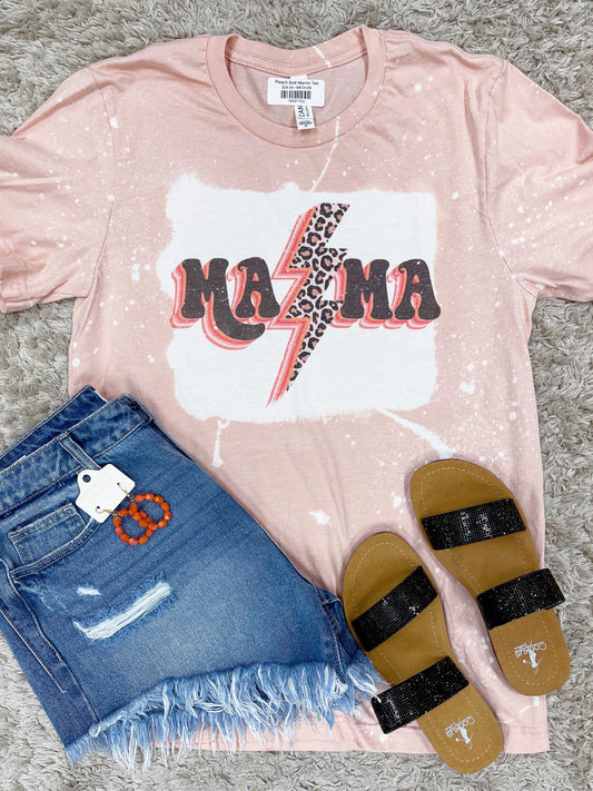Peach Bolt Mama Tee