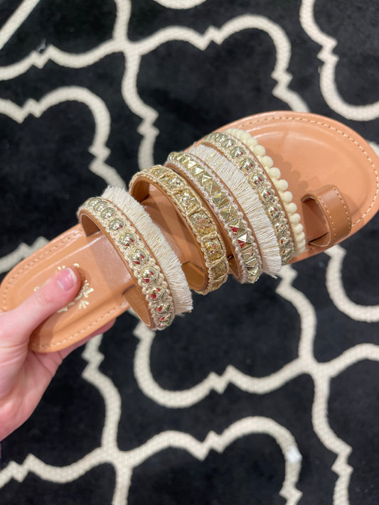 Boho Champagne Sandals-Camel Threads