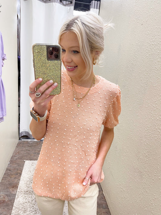 Blush Swiss Dot Top