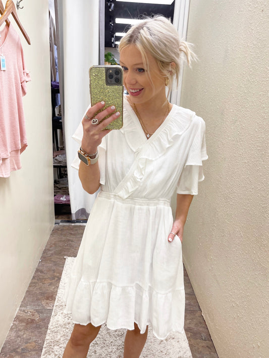 Ruffled Ivory Dress