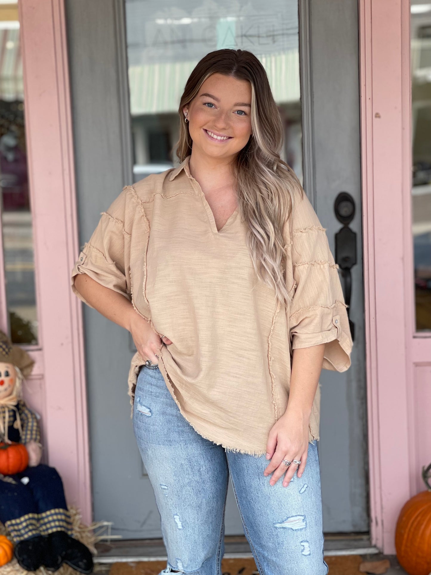 Taupe Loose Top