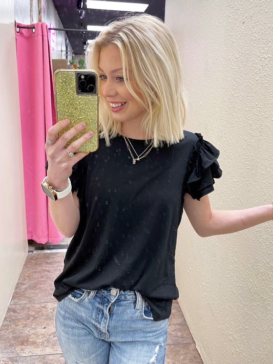 Layered Ruffle Sleeve Top