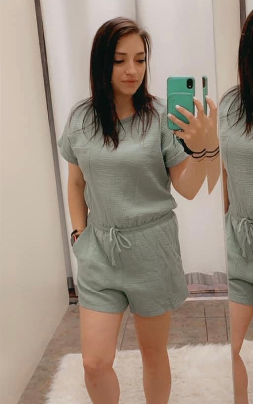 Light Sage Romper