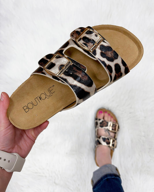 Cheetah Beach Babe Sandals-Corkys