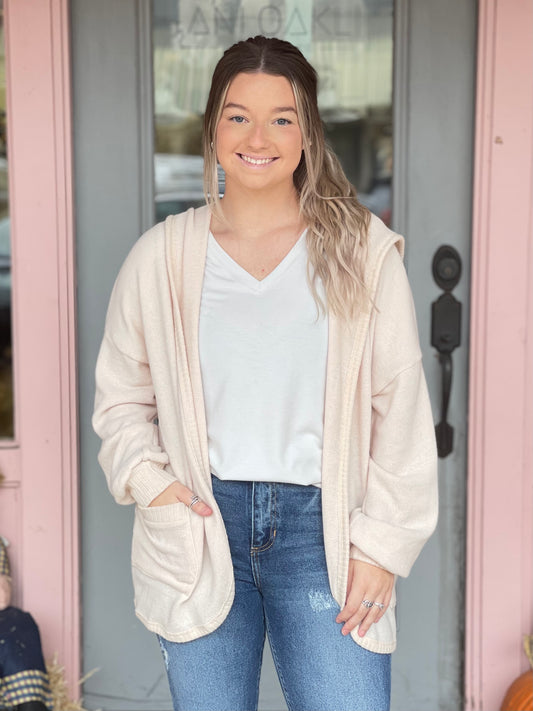 Open Hooded Cardigan
