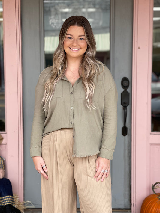 Olive Long Sleeve Top