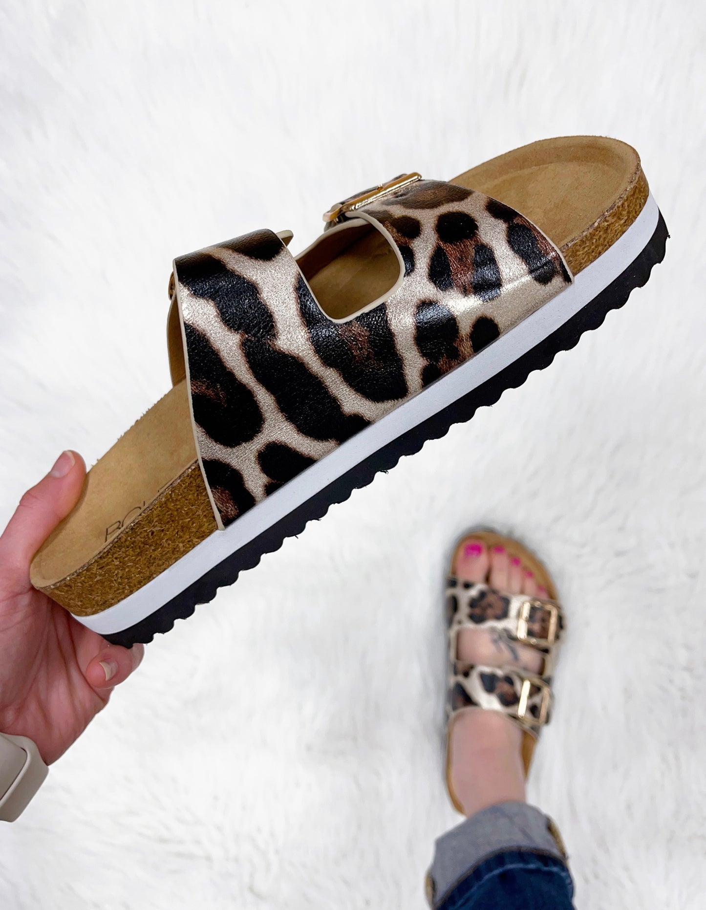 Cheetah Beach Babe Sandals-Corkys