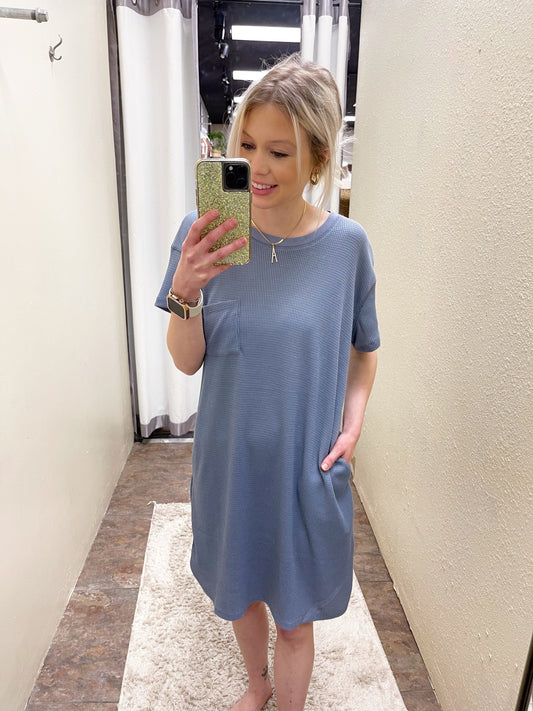 Waffle Knit Mini Dress
