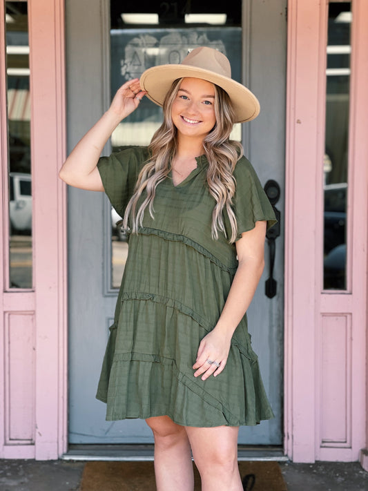 Olive Baby Doll Dress
