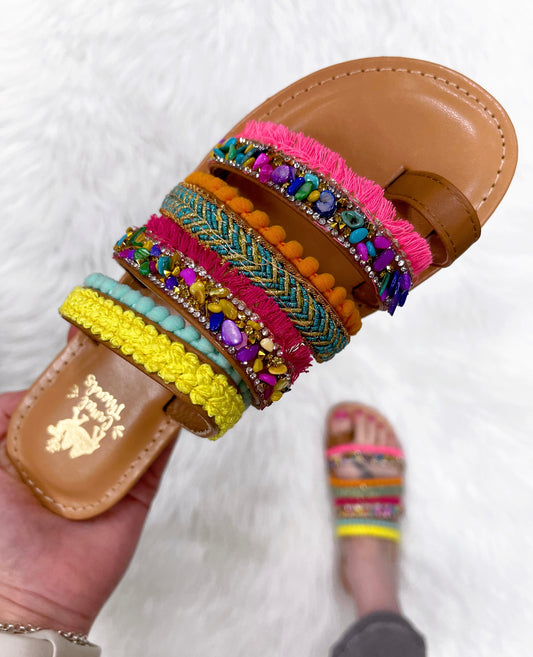 Boho Lively Sandals-Camel Threads