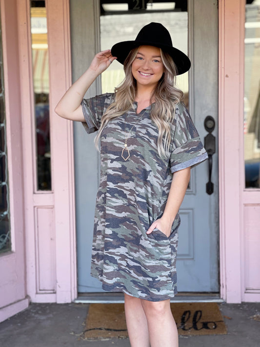 Catch A Break Camo Dress