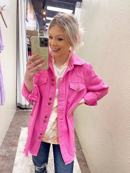 Pink Distressed Jacket