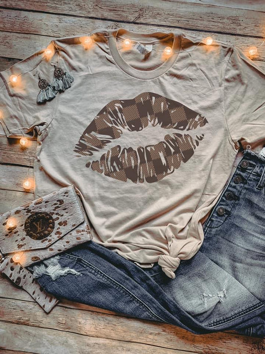 Checkered Lips Tee
