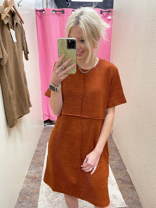 Rust Pocket Dress