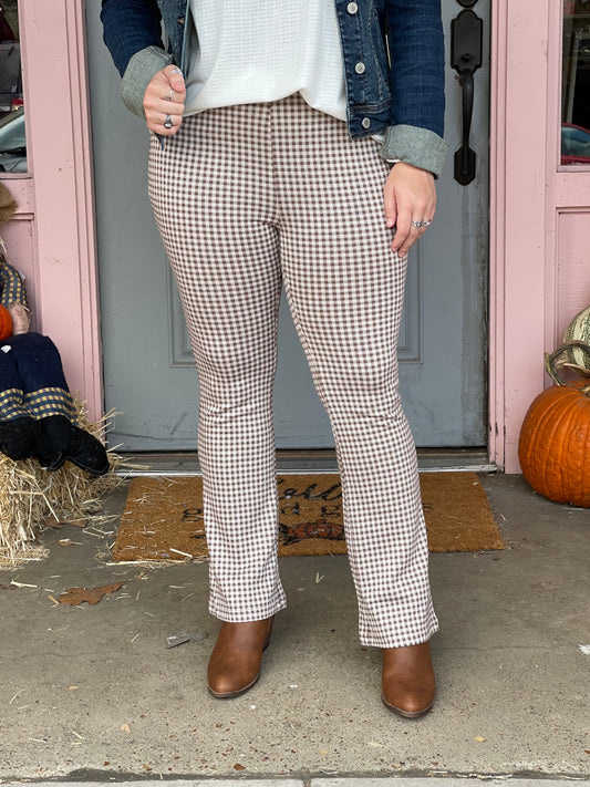 Brown Gingham Pants