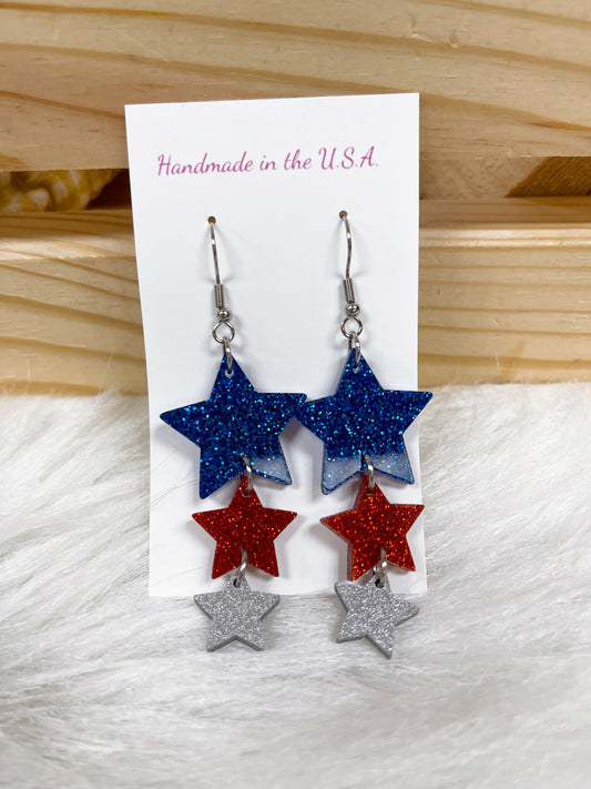 USA Star Earrings