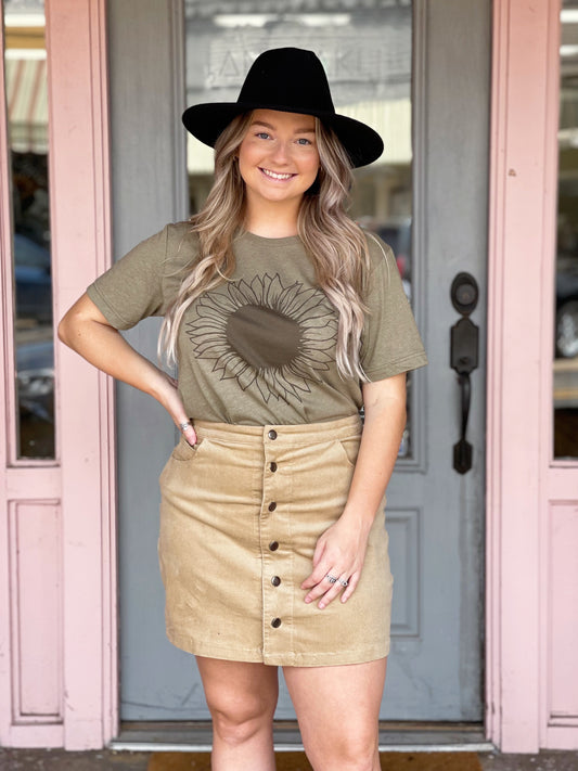 Olive Sunflower Tee