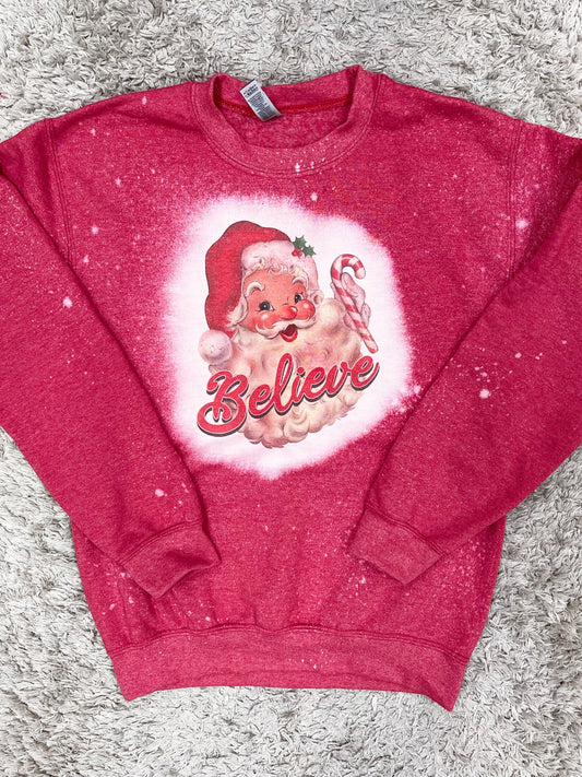 Red Believe Santa Sweatshirt