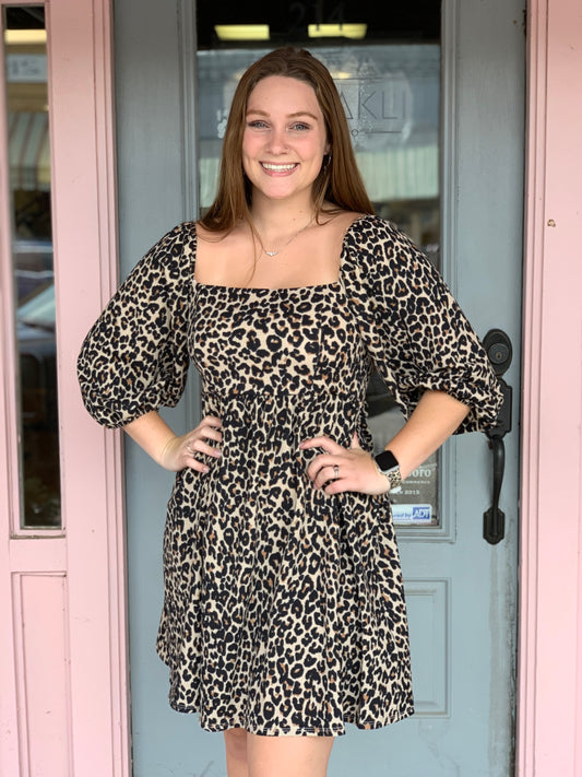 Animal Print Knit Dress