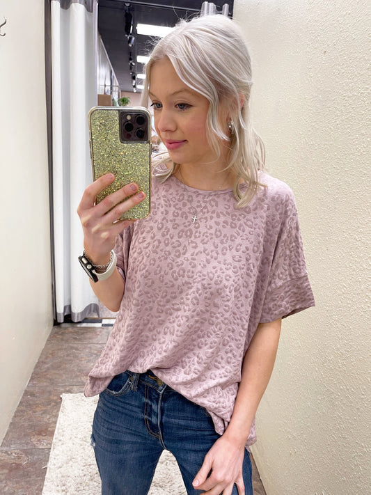 Mauve Leopard Print Top