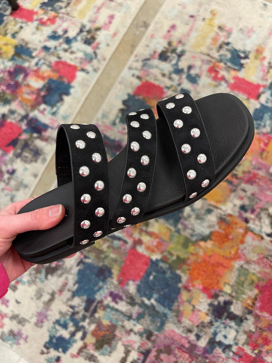 Black Studded Sandals-MIA