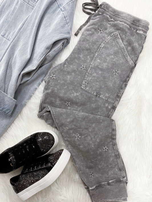 Star Embroidered Joggers