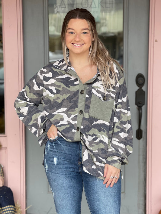 Camo Shirt Jacket