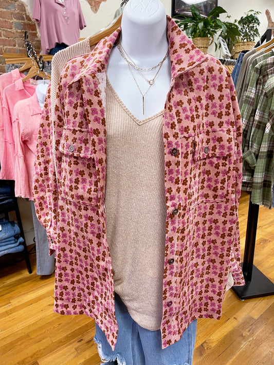 Floral Corduroy Shacket