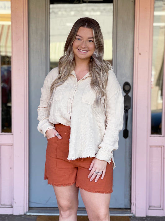Cream Button Down Top