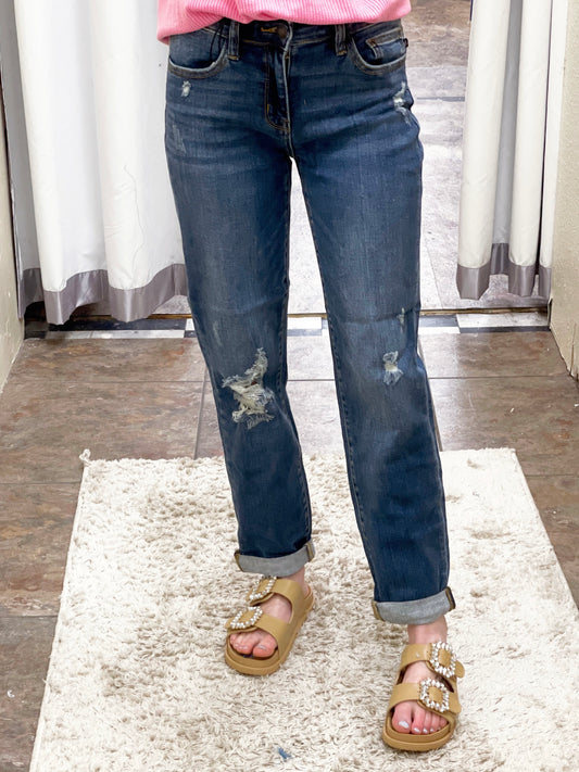 Slim Fit Cuffed Jeans-Judy Blue