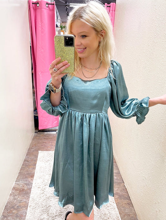 Sea Green Shimmer Dress