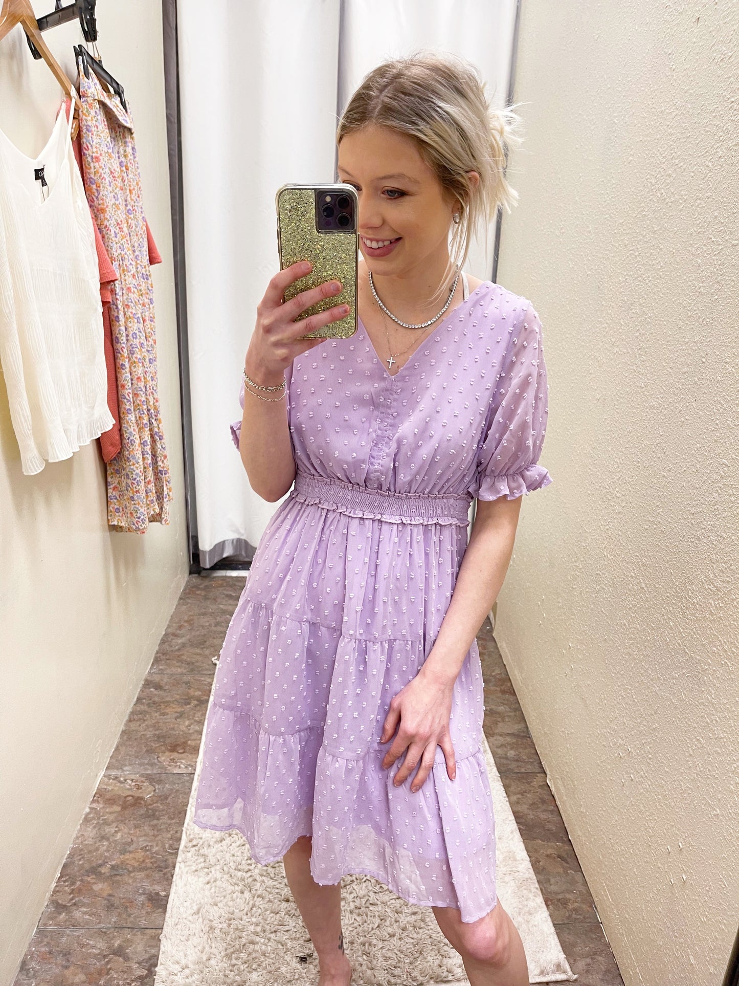 Lavender Dotie Dot Dress
