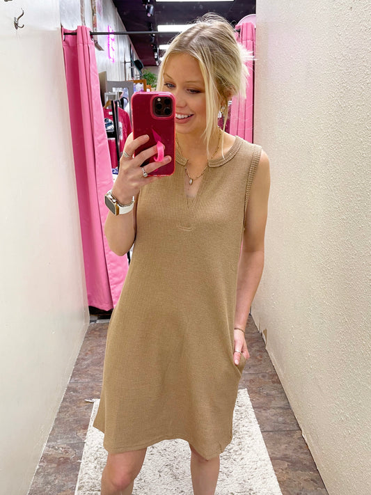 Waffle Knit Tank Dress