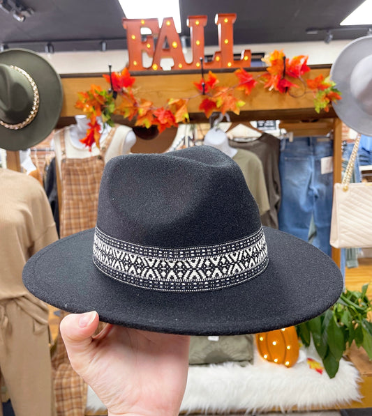 Black Boho Fedora