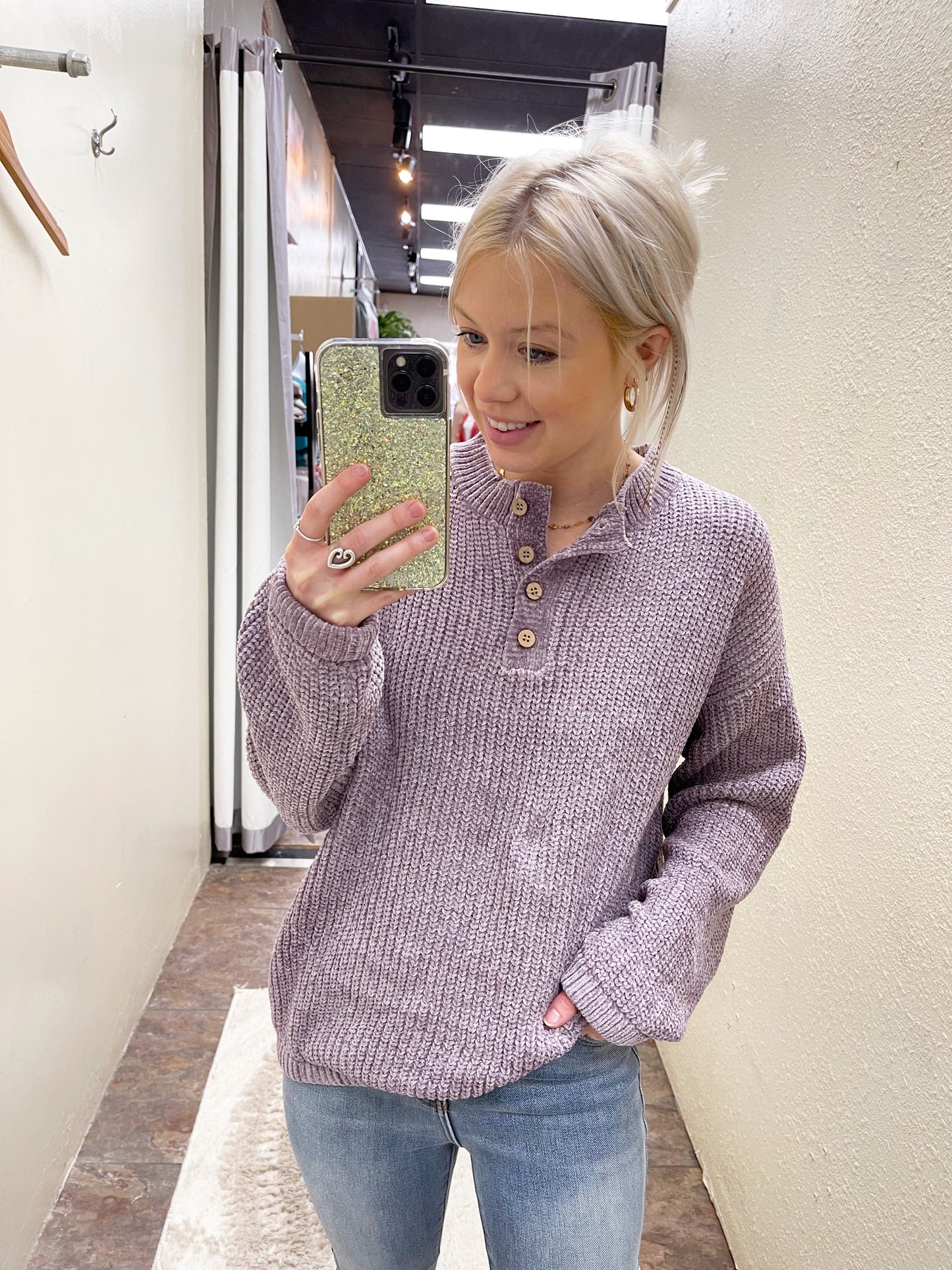 Lavender Chenille Sweater