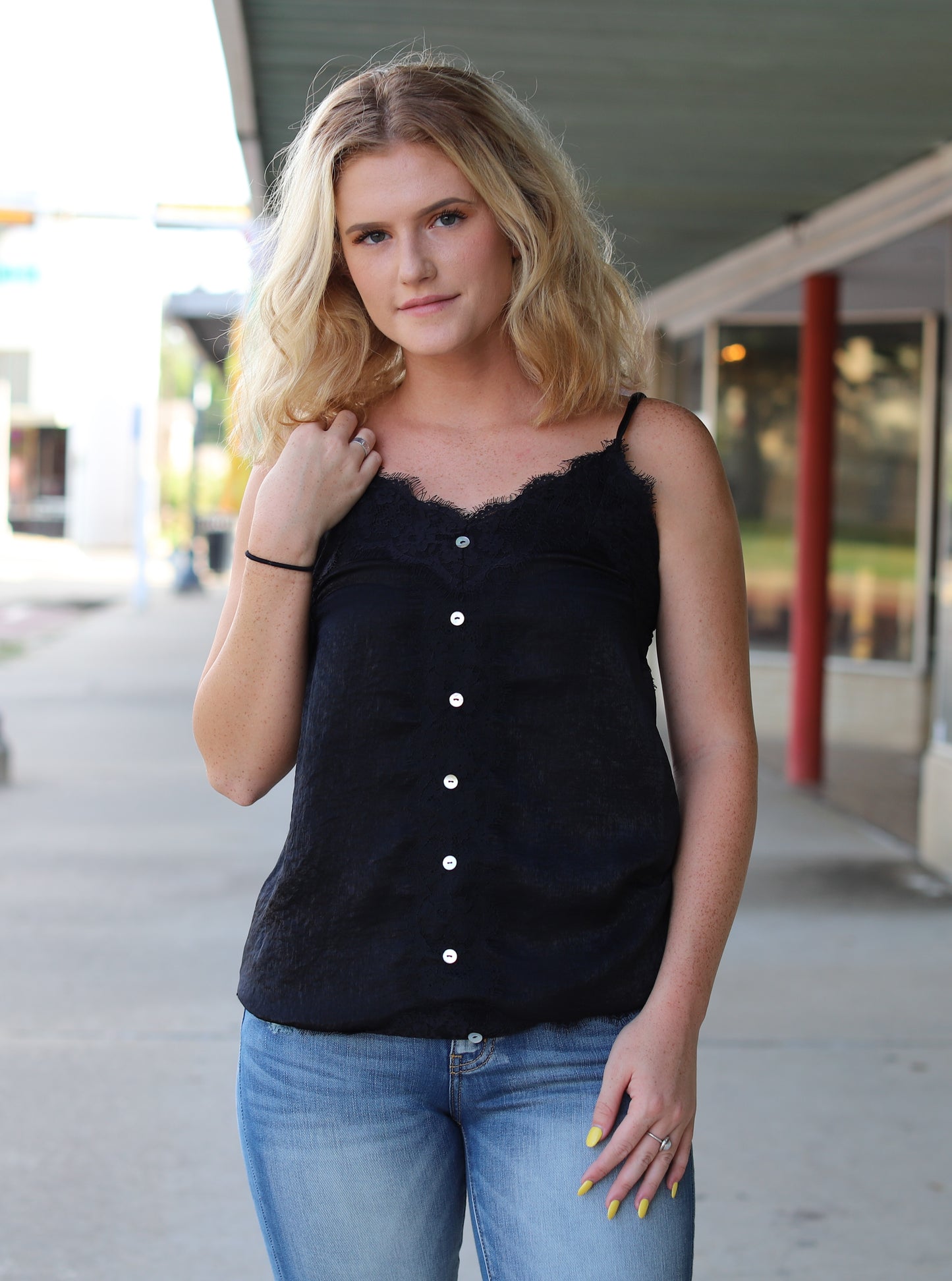 Button Up Lace Tank