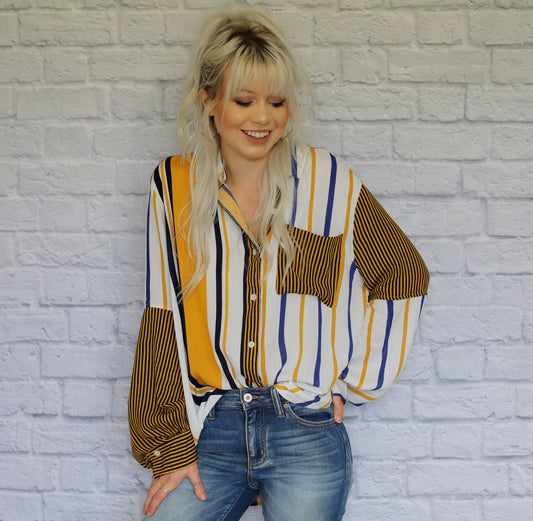Mango Mix Button Up Top