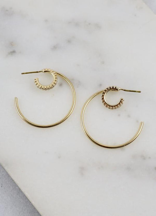 Double Row Hoops Gold
