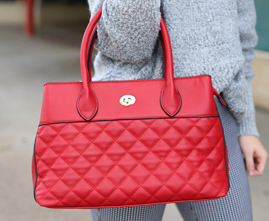 Red Quilted Purse