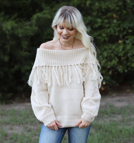 Flirty Fringe Sweater