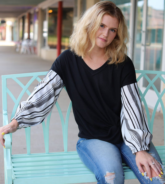 Stripe Sleeve Top